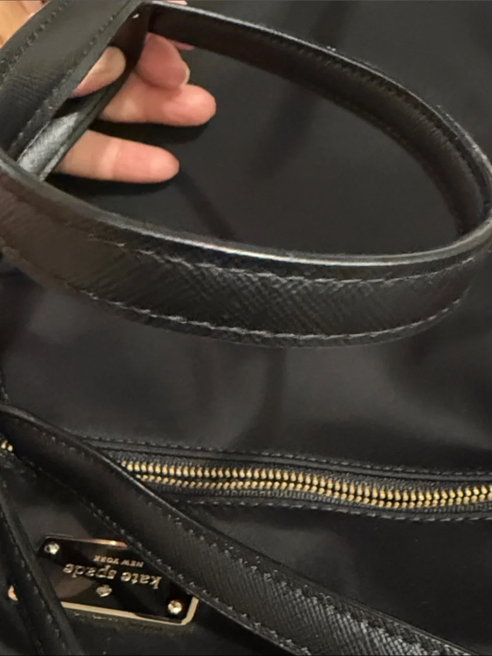 kate spade Black Shoulder Tote with Gold Hardware